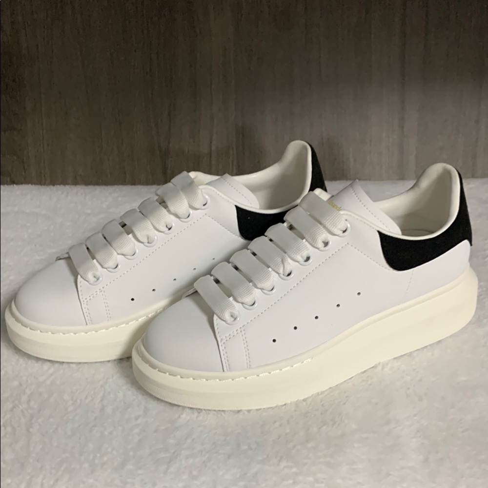 Alexander McQueen White and Black Athletic Shoes